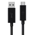 Belkin USB-C to USB-A Cable 1M Black - 60W Fast Charge, 10Gbps Data Belkin
