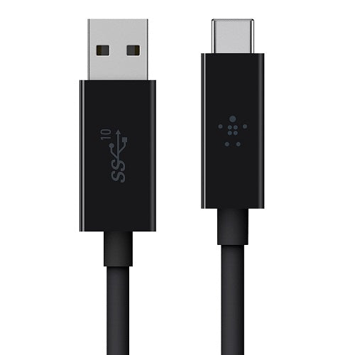 Belkin USB-C to USB-A Cable 1M Black - 60W Fast Charge, 10Gbps Data Belkin