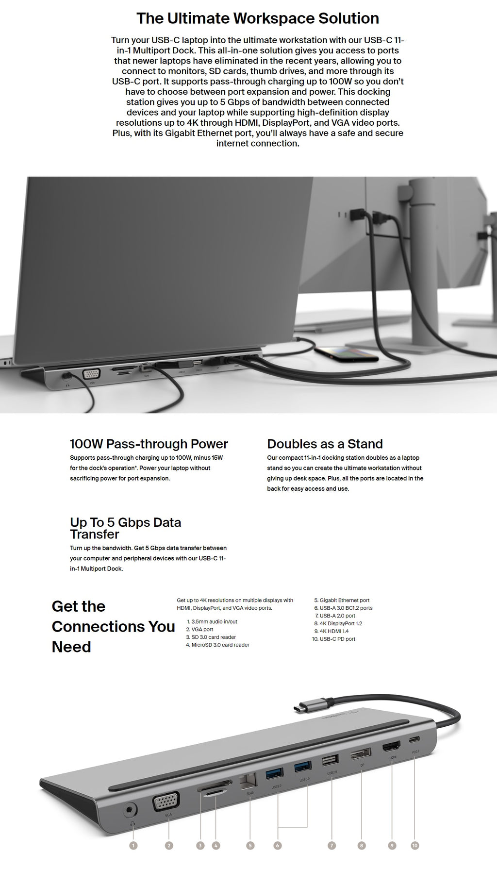 Belkin 11-in-1 USB-C Docking Station with 4K HDMI & 100W PD Belkin