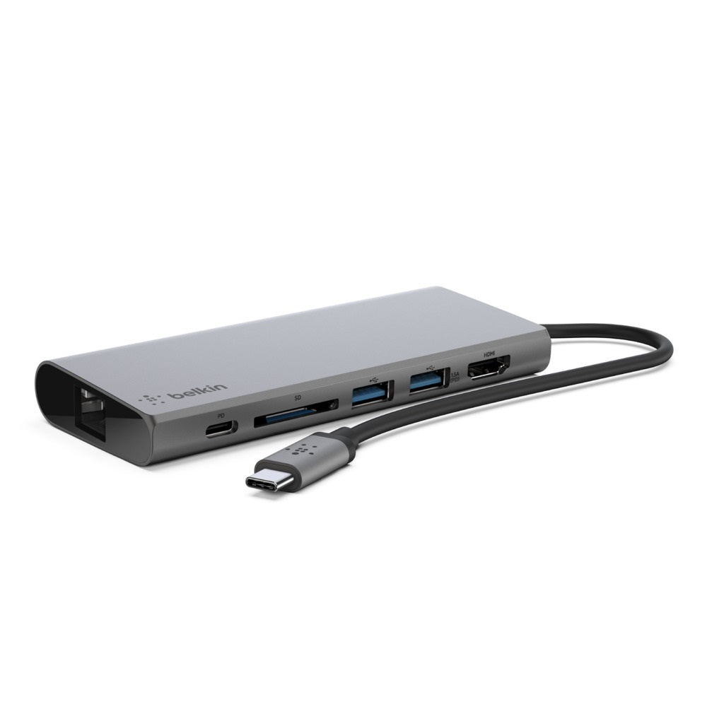 Belkin USB-C Multimedia Hub | 7-in-1 Compact Laptop Adapter with 60W Power Belkin