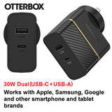 OtterBox 30W Dual Port USB-C PD Fast Charger for Apple - Black