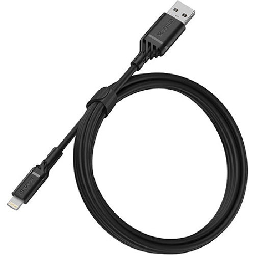 OtterBox MFi Lightning to USB-A Cable (1M) - Black - Durable Fast Charge