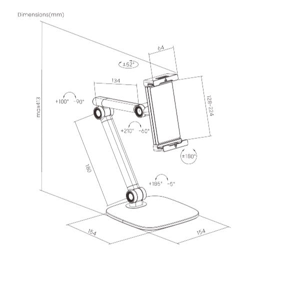 Brateck Universal Phone & Tablet Tabletop Stand - White Brateck