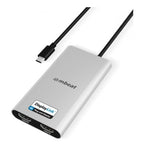 mbeat USB-C Dual 4K HDMI DisplayLink Monitor Adapter with PD Pass-through 