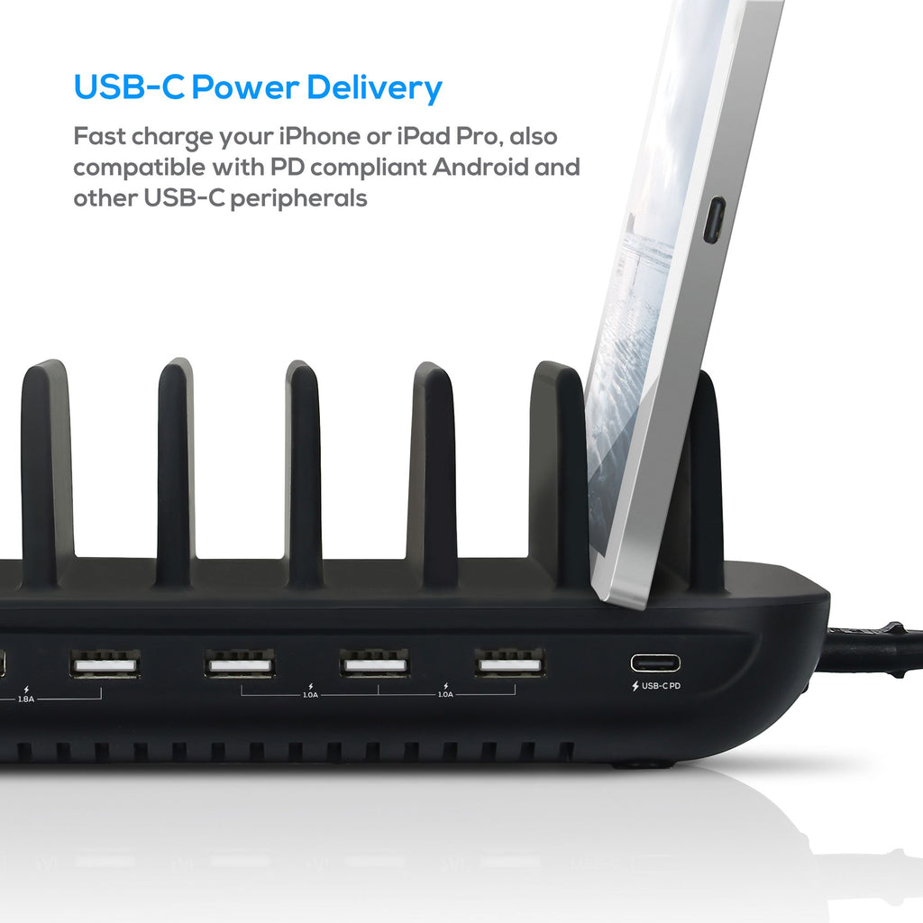 mbeat® Gorilla 7-Port USB-C & USB Fast Charging Station - 60W PD 