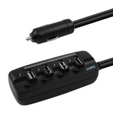 Rapid 4-Port USB Car Charger w/ Individual ON/OFF Switches