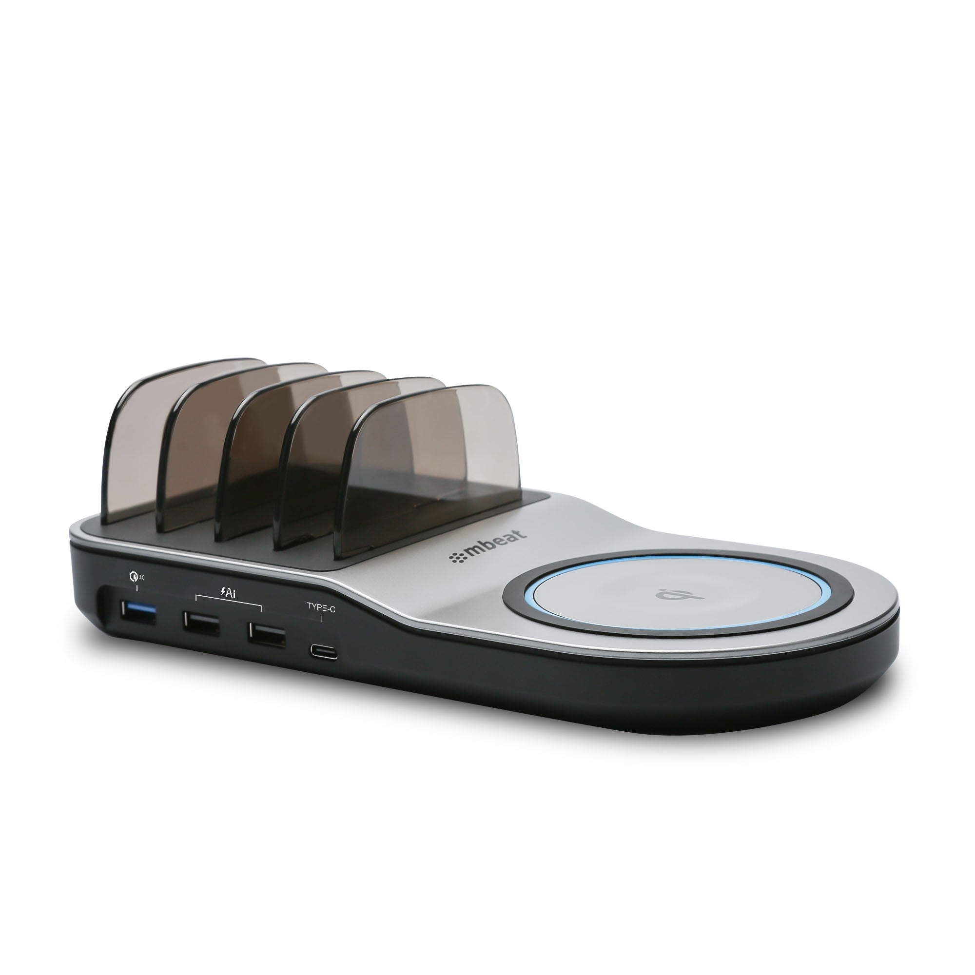 mbeat Gorilla Power 50W Qi Multi-Device Fast USB & Wireless Charging Dock 