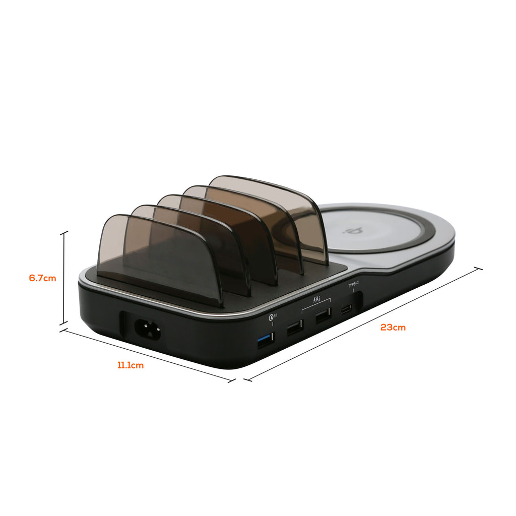 mbeat Gorilla Power 50W Qi Multi-Device Fast USB & Wireless Charging Dock 