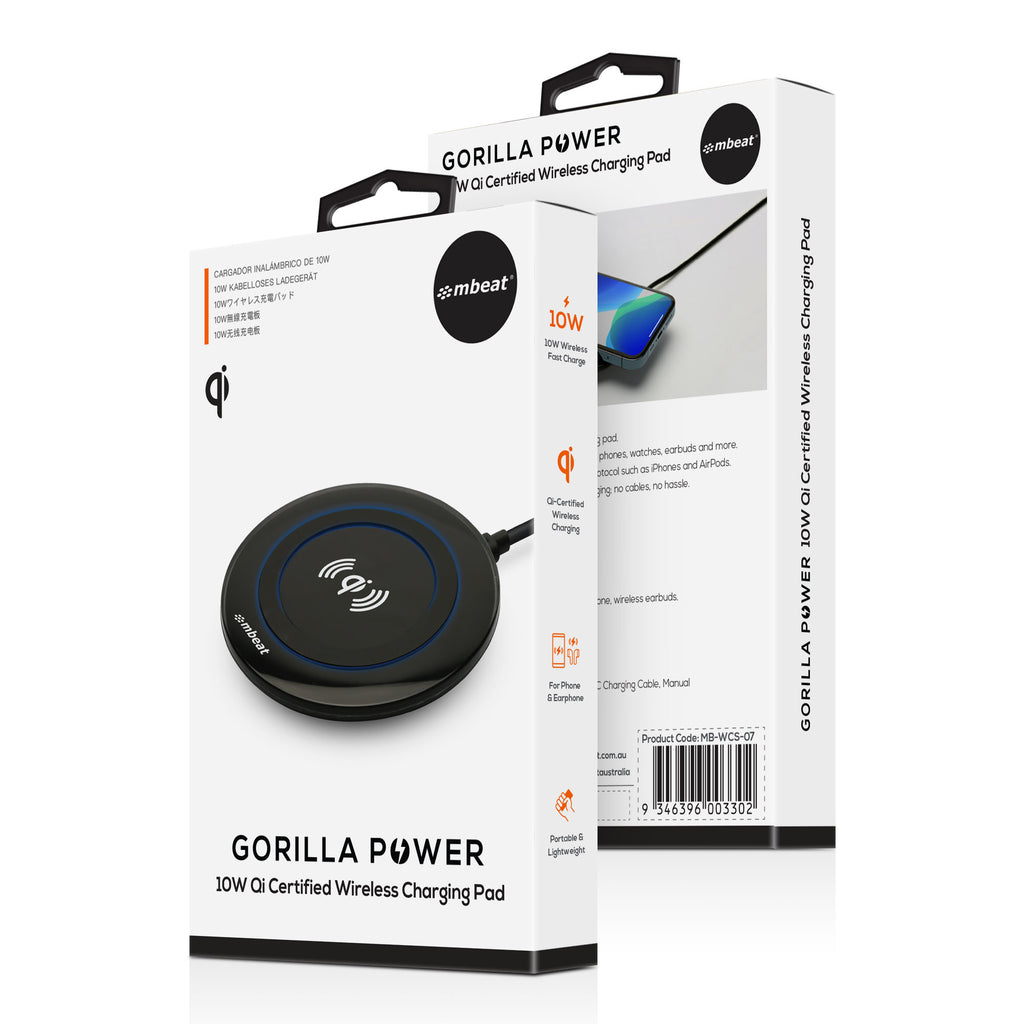 mbeat Gorilla Power 10W Qi Fast Wireless Charging Pad MBEAT