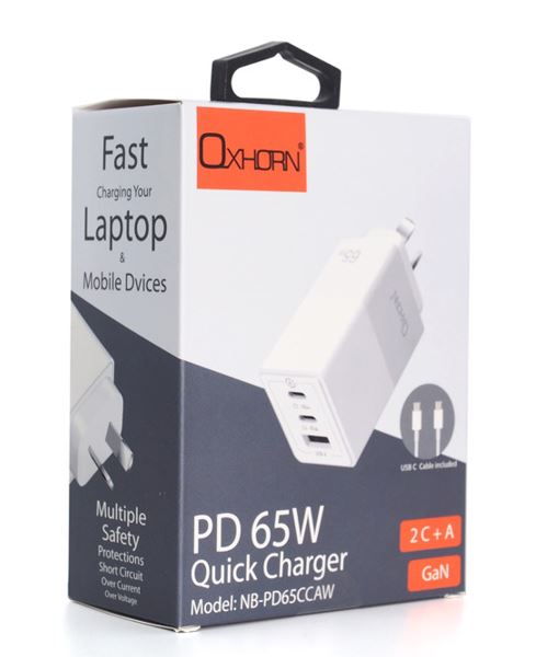 Oxhorn 65W GaN Fast Charger: USB-C Multi-Port for Laptop & Phone - AUS Approved Just You PC