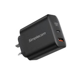 Simplecom CU265 65W GaN Dual Port USB-C Fast Wall Charger for Laptops & Phones Simplecom