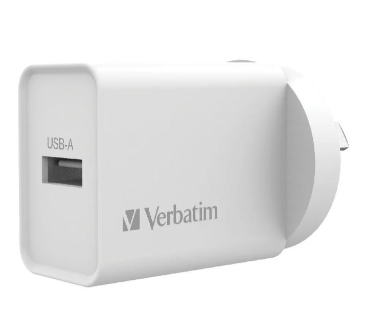 Verbatim 2.4A Fast USB Wall Charger - White Single Port Verbatim