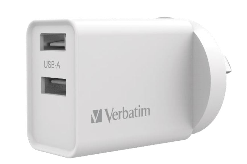 Verbatim Dual USB Fast Wall Charger - Charge Phones & Tablets Verbatim