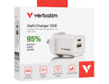 Verbatim 35W GaN USB-C Dual Port Fast Wall Charger - Eco-Friendly Verbatim
