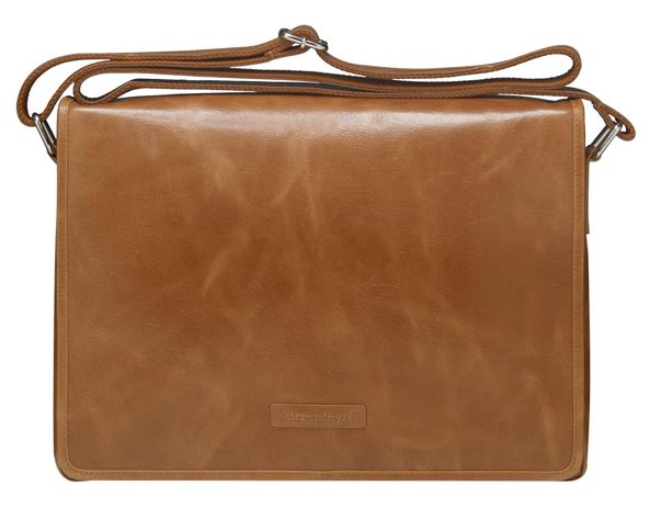 8ware Marselisborg 14' Leather Messenger Business Laptop Bag Handcrafted Golden Tan Briefcase Durabl - BG14GT001490