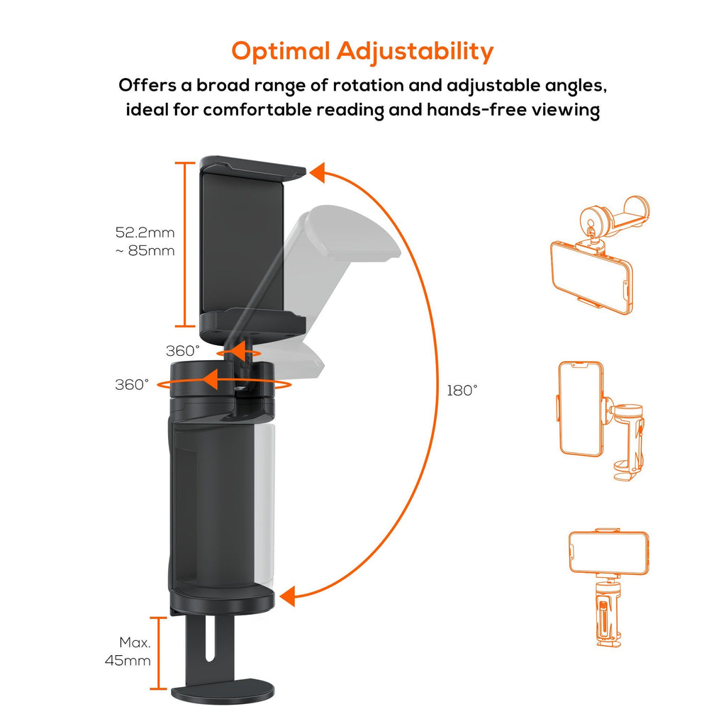 Portable Travel Phone Holder with Adjustable Clamp | Desk & Airplane Stand MBEAT