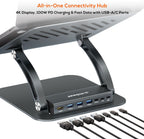 mbeat Stage P6 Ergonomic Laptop Stand with USB-C Dock & Hub