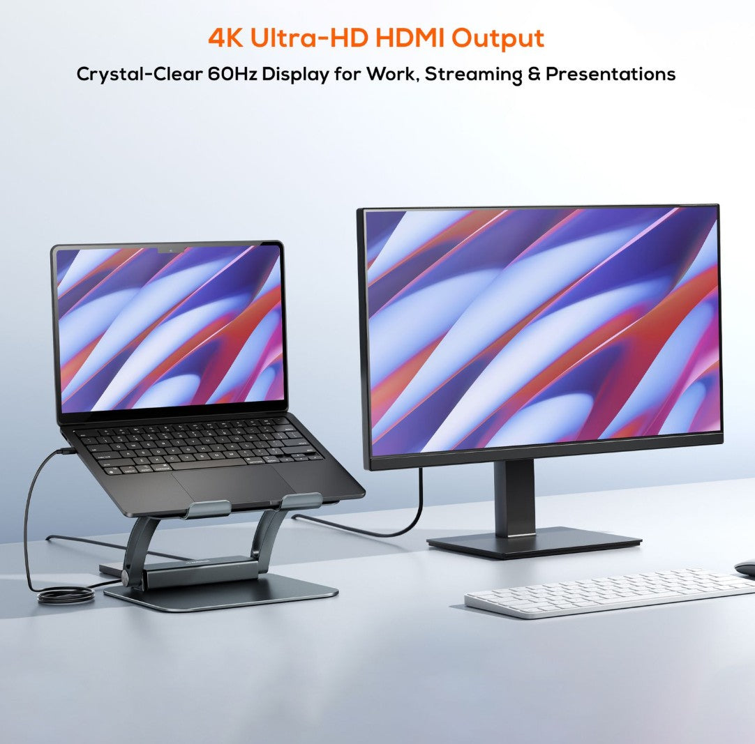 mbeat Stage P6 Ergonomic Laptop Stand with USB-C Dock & Hub