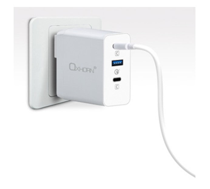 Oxhorn 100W GaN USB-C Fast Charger - 3 Port Laptop & Phone Just You PC