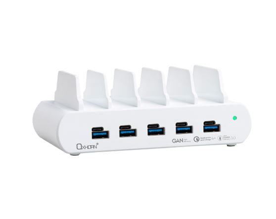 Just You PC Oxhorn PoverDelivery150W 5 Port (A+C) Fast Charging Dock with build-in rack5 Port USB-A USB-C PD3.