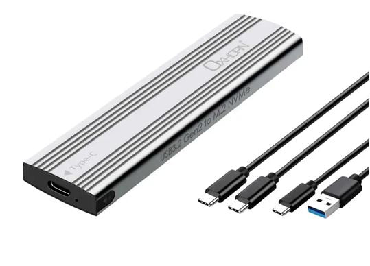 Just You PC Oxhorn USB C 3.2 Gen 2 M.2 NVMe NGFF Enclosure 10 Gbps B+M Key M.2 NVMe SSD up to 4TB 2280/2260/22