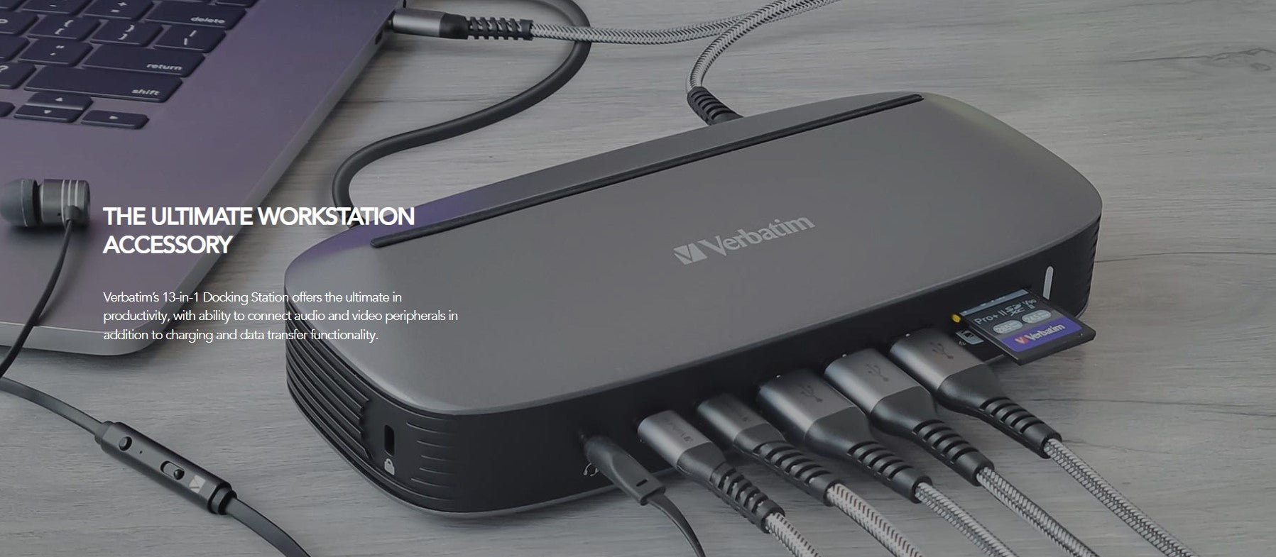 Verbatim USB-C 13-in-1 Triple Monitor Docking Station with 70W Power Verbatim