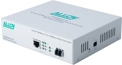 Alloy POE2000LC.10 10/100/1000Base-T PoE RJ-45 to 1000Base-LX SingleMode (LC). Wavelength: 1310nm. Max. range 10Km (EOL) Alloy