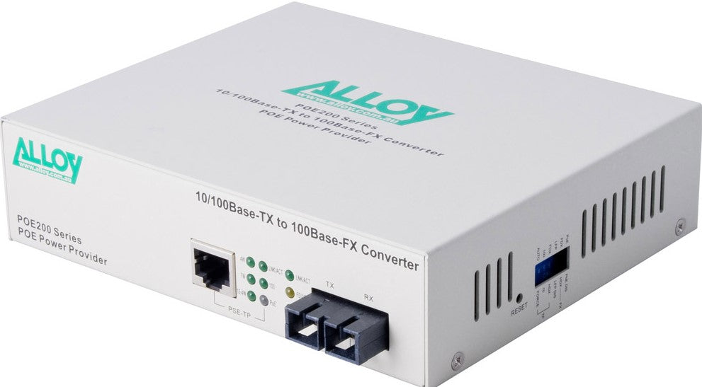 POE200SC Fast Ethernet PoE Media Converter | Power IP Devices & Extend Fiber Alloy