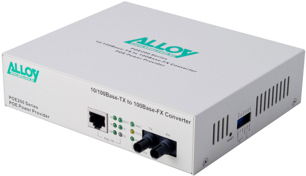 Alloy POE200ST Fast Ethernet PoE Media Converter with ST Fiber