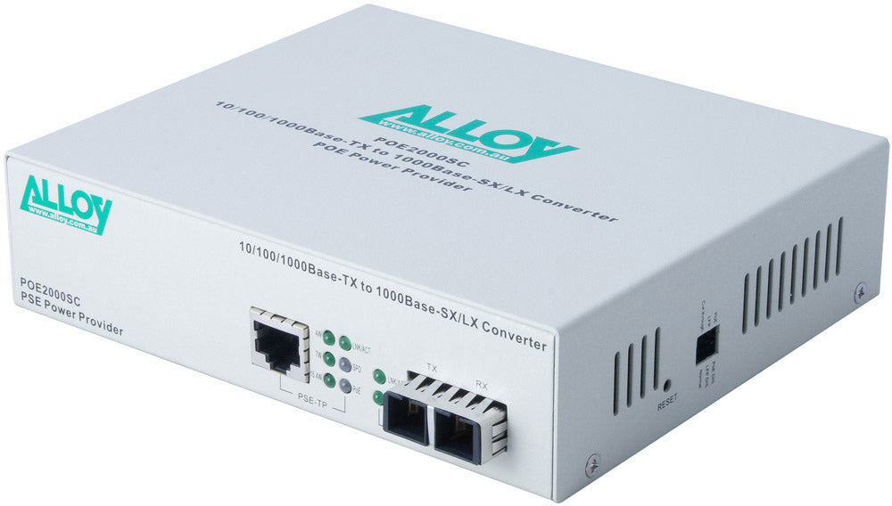 Alloy POE3000SC Gigabit PoE+ Fiber Converter - Multimode SC Alloy