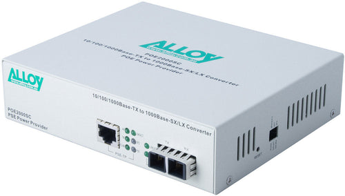 Alloy POE3000SC Gigabit PoE+ Fiber Converter - Multimode SC Alloy