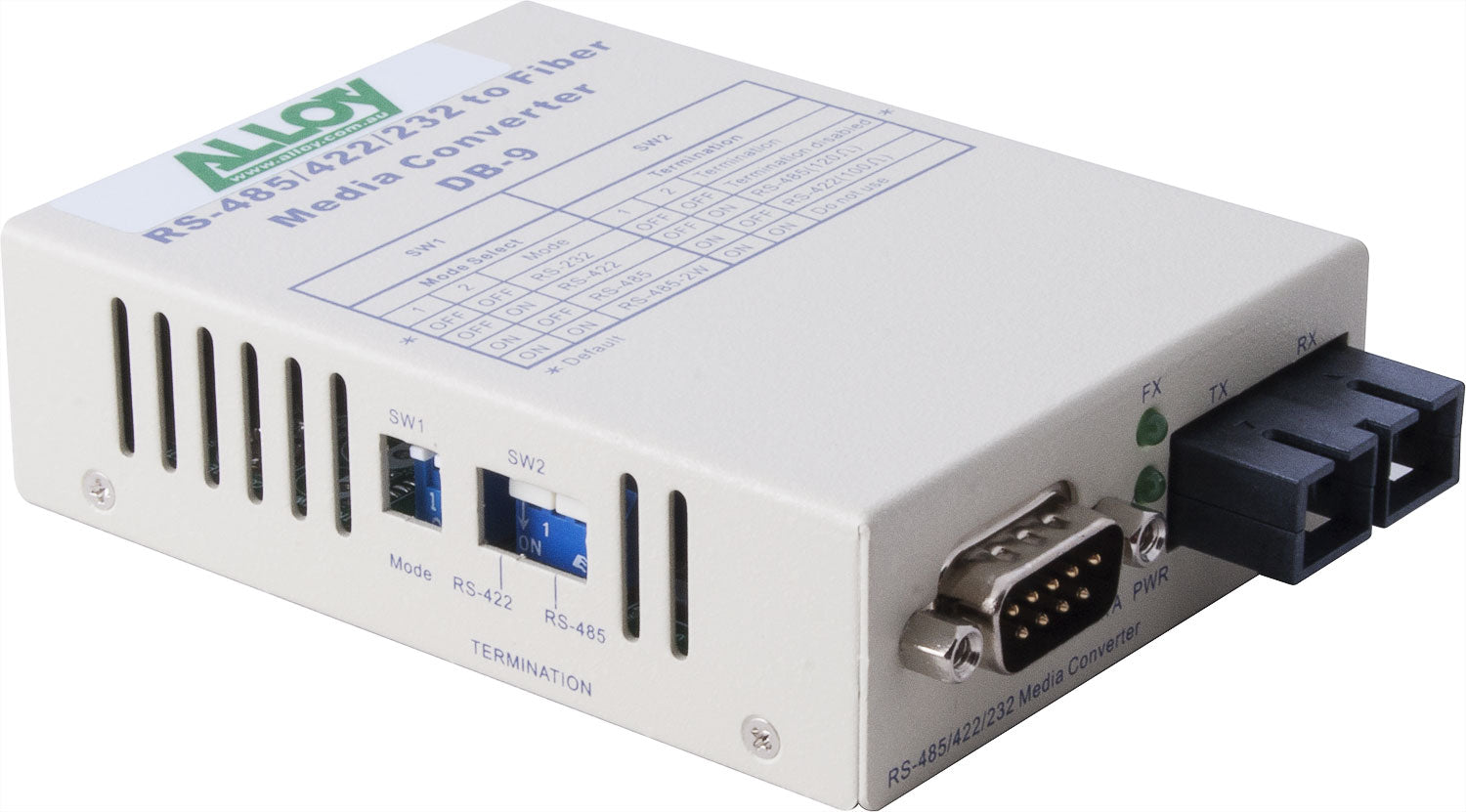 Alloy SCR460SC-1 RS232/422/485 Serial to Fibre Converter 2Km