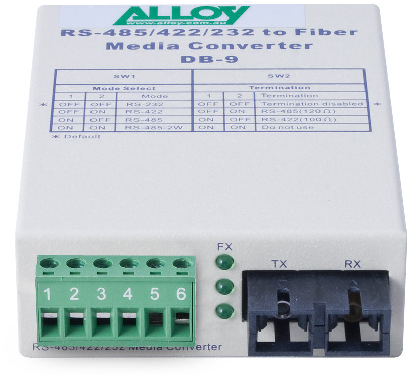 Alloy SCR460SC-2 RS232/422/485 Serial to Fibre Converter 2Km