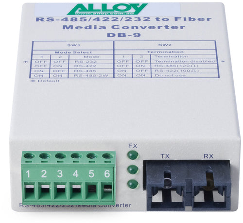 Alloy SCR460SC-2 RS232/422/485 Serial to Fibre Converter 2Km Alloy