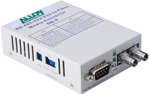 Alloy SCR460ST-3  RS-232/422/485 Serial DB-9 to Single Mode Fibre Converter. Max. range 20Km Alloy