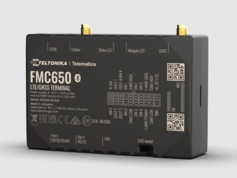Teltonika 4G LTE Cat 1 Tracker for Advanced Applications with High Capacity Backup Battery and Exter 