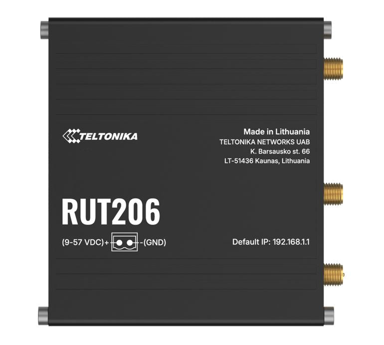 Teltonika RUT206 Industrial 4G Router, Cat 4, RS232 & RS485 for serial communication, 2-PIN POWER IN - RUT206010000