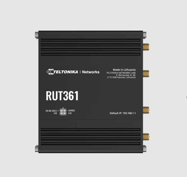 Teltonika RUT361 Industrial Cellular Router, Compact and Powerful Industrial 4G LTE Cat 6 Router/Fir - RUT361100300