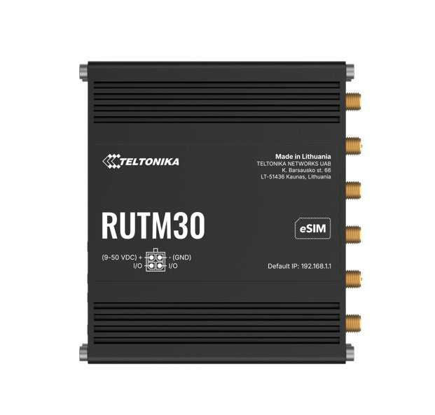 Teltonika RUTM30 Compact 5G Router, 5G dual SIM cellular, 2 Gigabit Ethernet ports, Dual-Band Wi-Fi - RUTM300000A00/RUTM30000