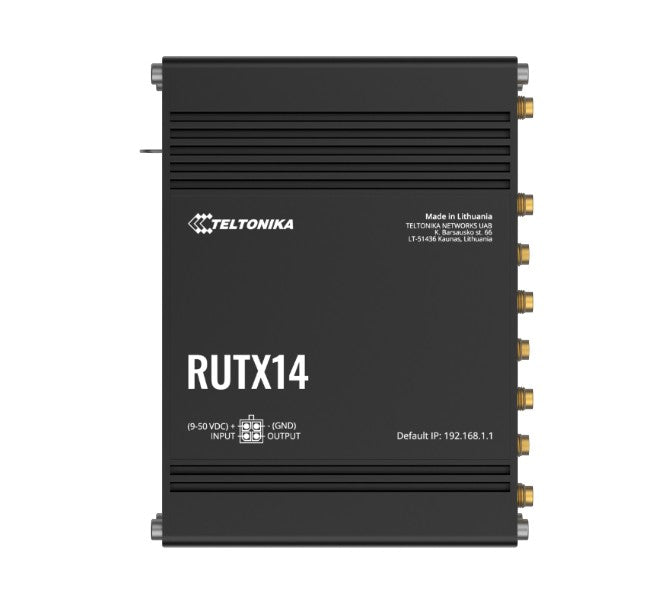 Teltonika RUTX14 4G LTE CAT12 Industrial Cellular Router, Instant LTE Failover, Dual Band WiFi 802.1 - RUTX14000300