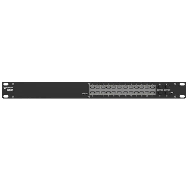 Teltonika SWM281 Gigabit Ethernet managed switch, 24 Gigabit Ethernet with 4 SFP ports, VLAN segment - SWM281000000
