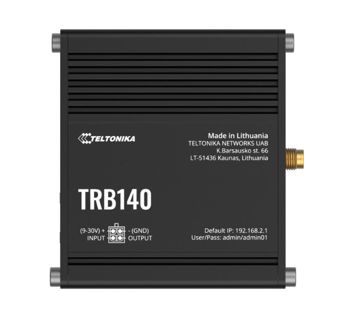 Teltonika TRB140 Industrial Rugged LTE Gateway, 4G/LTE (Cat 4), Compatible with Industrial DNP3 & Mo - TRB140107000