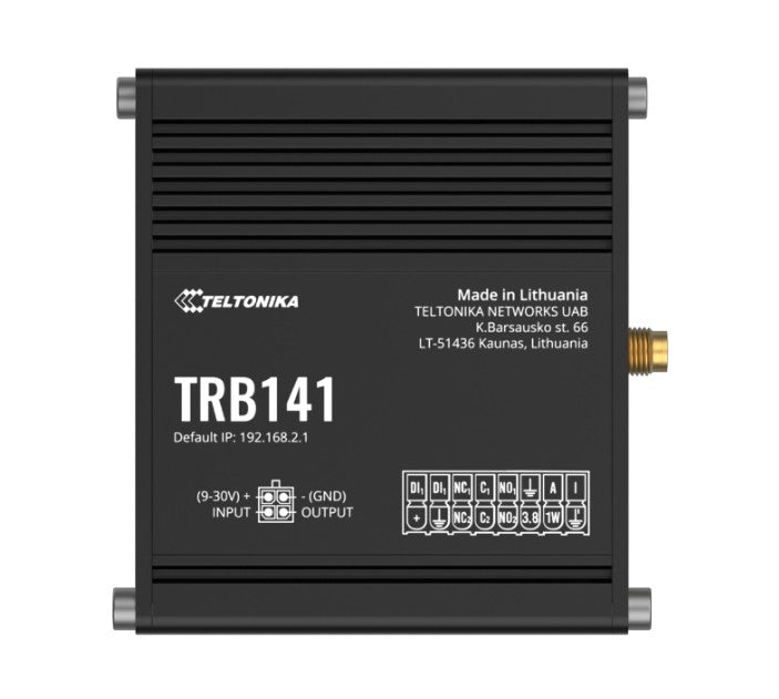 Teltonika TRB141 Industrial Rugged GPIO LTE Gateway, 4G/LTE (Cat 1), I/O Connector Block, Micro-USB - TRB141106000