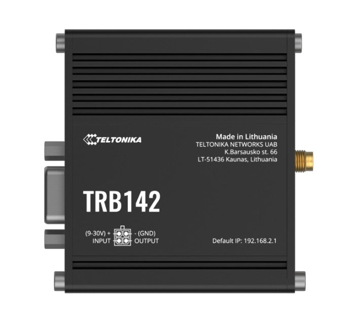 Teltonika TRB142 Industrial Rugged LTE RS232 Gateway, 4G/LTE (Cat 1), Equipped with RS232, Compatibl - TRB142108000