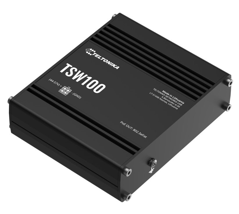 Teltonika TSW100 Industrial Unmanaged Gigabit PoE+ Switch Teltonika