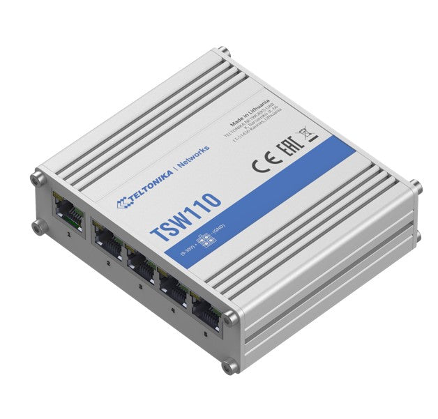 Teltonika TSW110: 5-Port Industrial Unmanaged Gigabit Ethernet Switch Teltonika