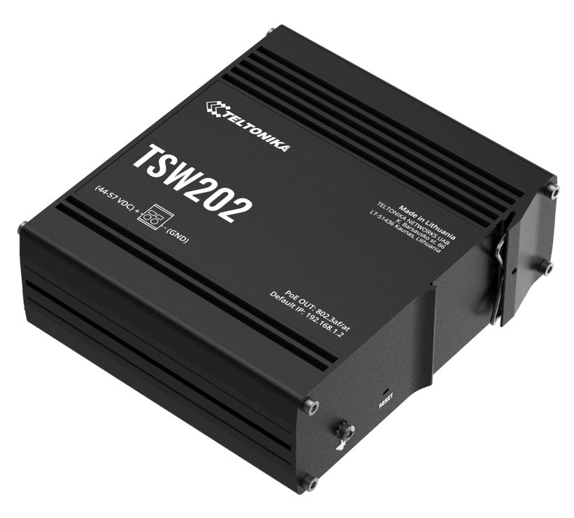 TSW202 Industrial Unmanaged PoE+ Gigabit Ethernet Switch Teltonika