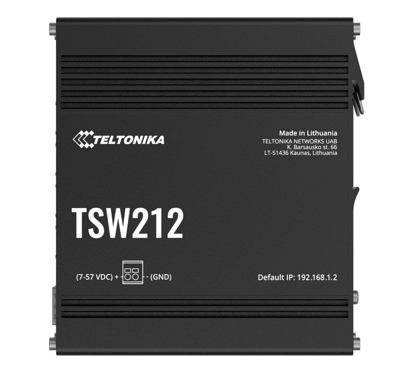 Teltonika TSW212 Managed Ethernet Switch, L2 with additional L3 Features, Supports Profinet, 8 x Gig - TSW212000000