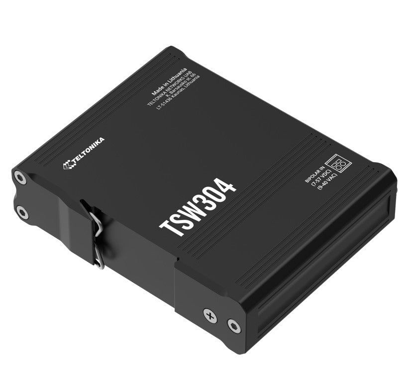 Teltonika TSW304 Industrial PoE+ Switch | 4-Port Gigabit Teltonika