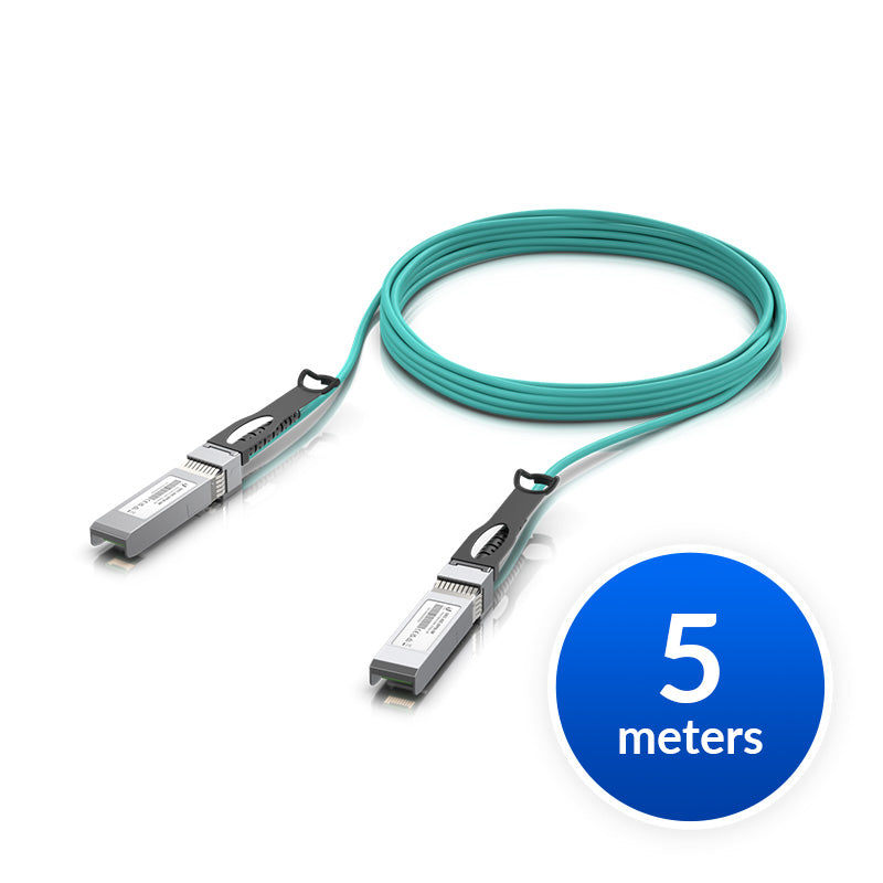 Ubiquiti 25 Gbps Long-Range DAC, Long-range SFP28, 5m Length, Support 25/10/1 Gbps, PVC Cable Jacket, Aqua Col